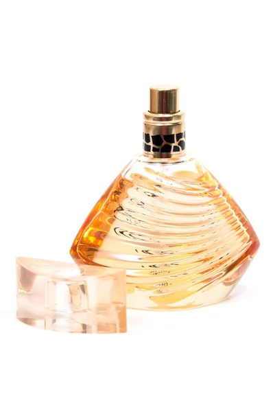 Güzel Şişe Beyaz Arka Plan Üzerinde Izole Kadın Parfüm — Stok fotoğraf