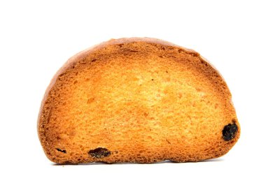Beyaz arkaplanda izole edilmiş kızarmış ekmek.