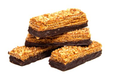 Beyaz bir arka plan üzerinde izole Çikolatalı gofret