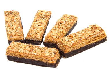 Beyaz bir arka plan üzerinde izole Çikolatalı gofret