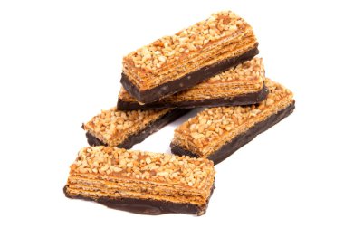 Beyaz bir arka plan üzerinde izole Çikolatalı gofret