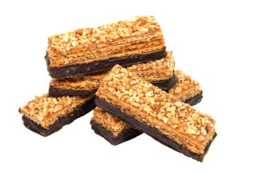 Beyaz bir arka plan üzerinde izole Çikolatalı gofret