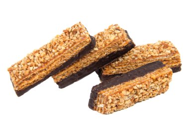 Beyaz bir arka plan üzerinde izole Çikolatalı gofret