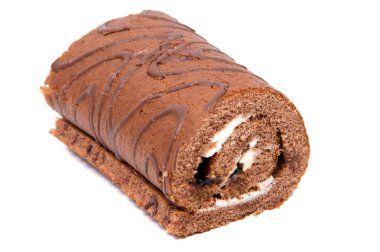 Bisküvi İsviçre rulo üzerinde arka izole.