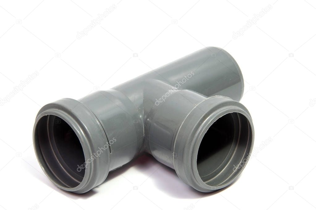 plastic plumbing pipe isolated on white background