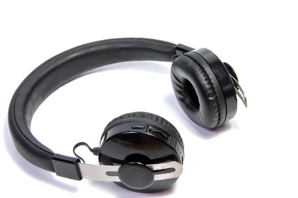 Bezdrátové Bluetooth Sluchátka Nebo Sluchátka Izolované Bílém Pozadí — Stock fotografie