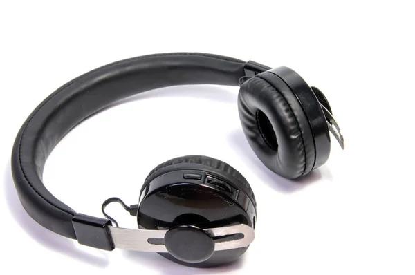Drahtloser Bluetooth Kopfhörer Oder Kopfhörer Isoliert Auf Weißem Hintergrund — Stockfoto