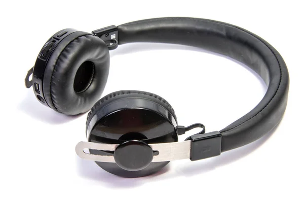 Drahtloser Bluetooth Kopfhörer Oder Kopfhörer Isoliert Auf Weißem Hintergrund — Stockfoto