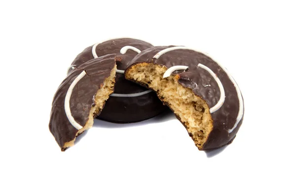Čokolády Cookie Izolovaných Bílém Pozadí — Stock fotografie