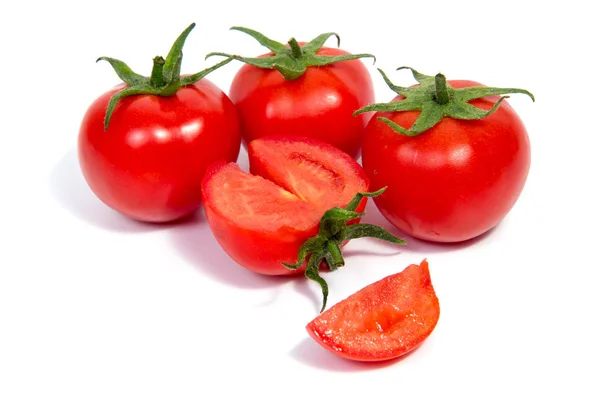 Tomates Rojos Aislados Sobre Fondo Blanco — Foto de Stock