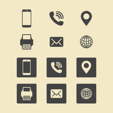 Kartvizit Icon Set. Web Simgeler.