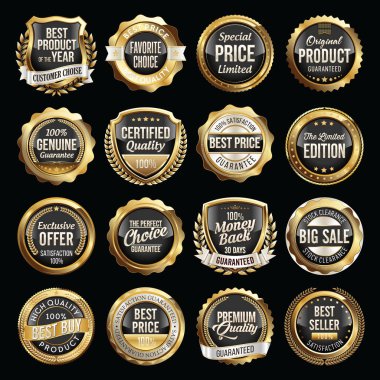 Set of Luxury Sales Quality Badges. Tags. clipart