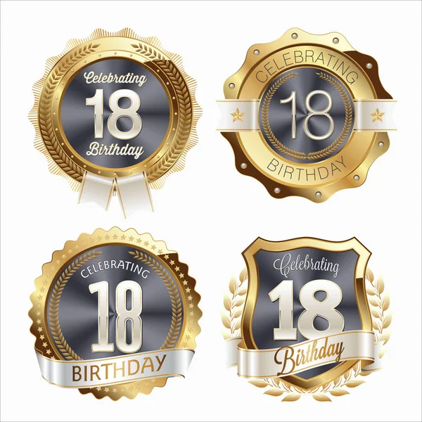18 святкування дня народження. Набір значків дня народження . — стоковий вектор