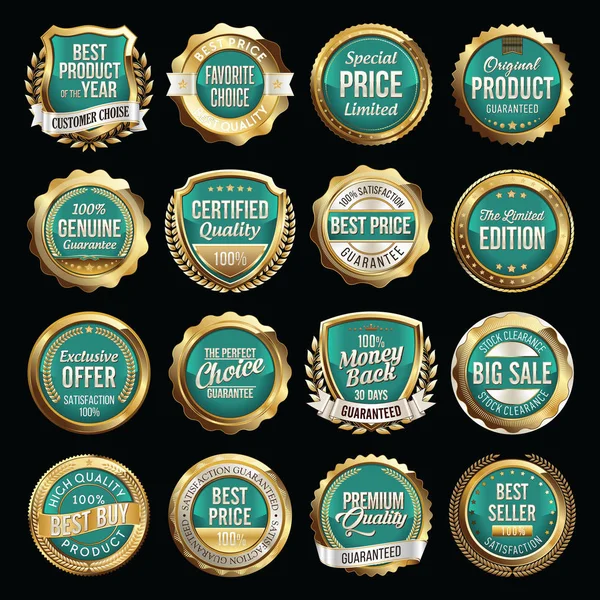Set de insignias de calidad de venta de lujo. Etiquetas . — Archivo Imágenes Vectoriales