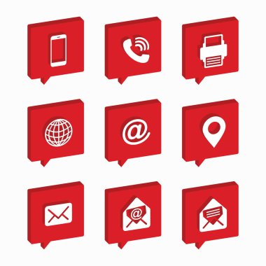 İzometrik kabarcıklar. Kartvizit Icon Set. Web Simgeler.