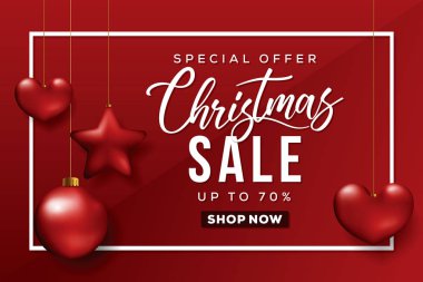 Noel satış Banner. Özel indirim kartı.