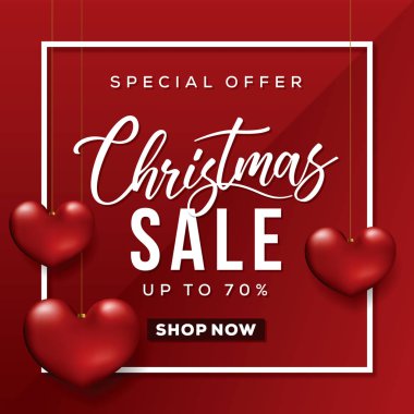Noel satış Banner. Özel indirim kartı.