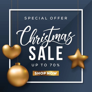 Noel satış Banner. Özel indirim kartı.