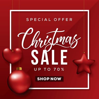 Noel satış Banner. Özel indirim kartı.