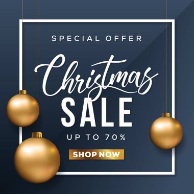 Noel satış Banner. Özel indirim kartı.