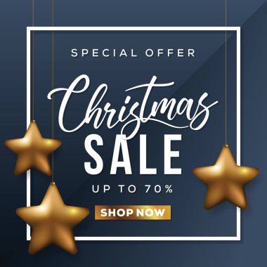 Noel satış Banner. Özel indirim kartı.