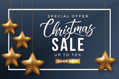 Noel satış Banner. Özel indirim kartı.