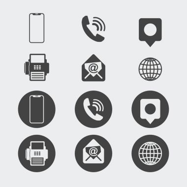 Kartvizit Icon Set. Web Simgeler.