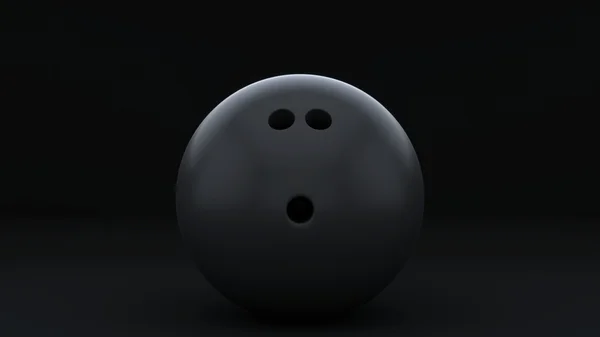空のスタジオ スペースの黒いボウリング ボール — ストック写真