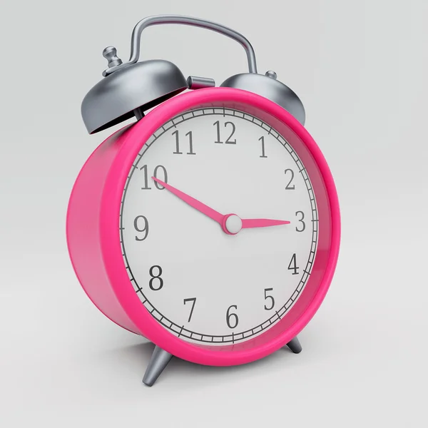 Jam Retro Pink Alarm di Lingkungan Studio — Stok Foto