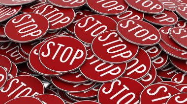 Dairesel kırmızı durdurmak işaret, varyasyon 2 yığını