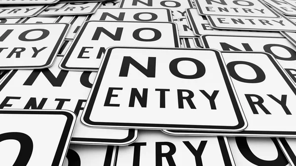 Large Pile of No Entry Traffic Signs — Stock Photo, Image