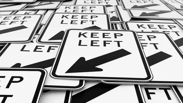 Pile of Keep Left Traffic Signs — Stock Photo, Image