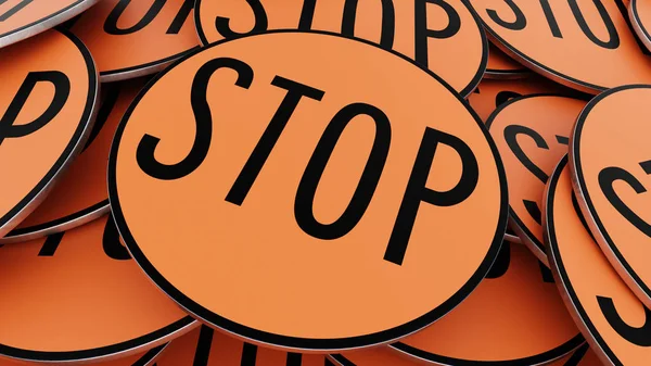 Kitle döngüsel turuncu trafik işaretleri