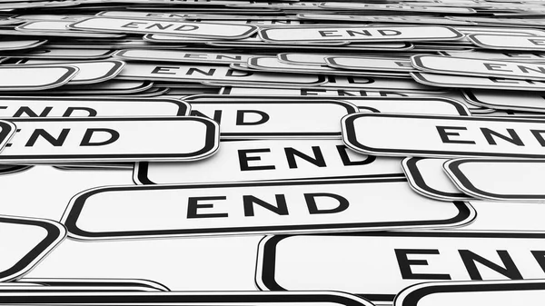 Son trafik işaretleri hizalanmış yığını