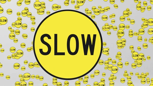 Signos circulares de parada amarilla y negra — Foto de Stock
