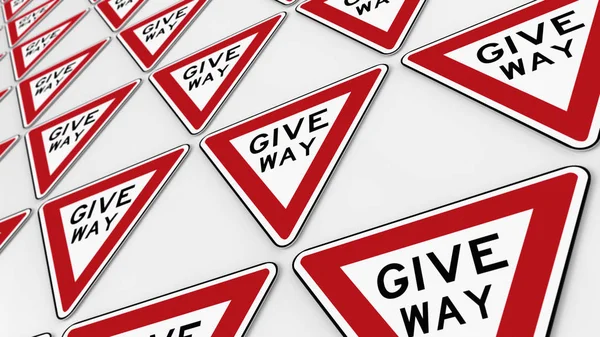 Array of Give Way Señales de Tráfico — Foto de Stock