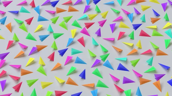 Planos de papel coloridos em uma superfície branca — Fotografia de Stock