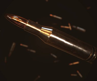 Uğursuzca siyah uzayda tüfek mermi yaktı