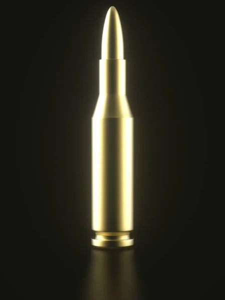 Bala de fuzil de ouro único em preto — Fotografia de Stock