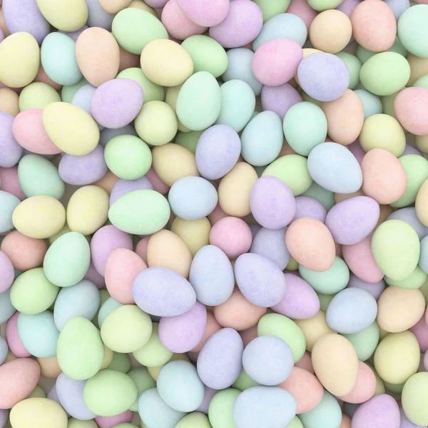Tiro aéreo de ovos levemente texturizados e coloridos — Fotografia de Stock