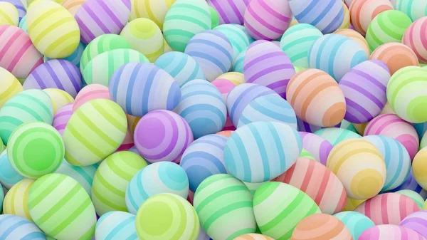 Desenli renkli yumurta yığını