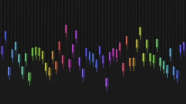 Renkli 3.5mm kablo değişen uzunlukları büyük doğrusal dizi