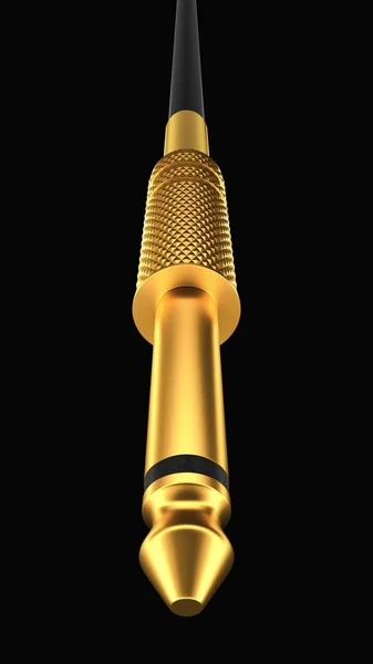 Aşırı yanlışa altın kaplama 6mm Jack Tırtırlı — Stok fotoğraf