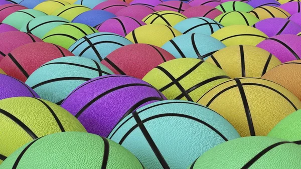 Basket topları çeşitli renklerde oluşan sıkı kılavuz