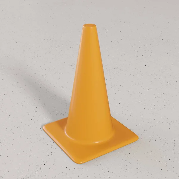 Single Simple Orange Traffic Cone on a Clean Concrete Surface — Stock Photo, Image