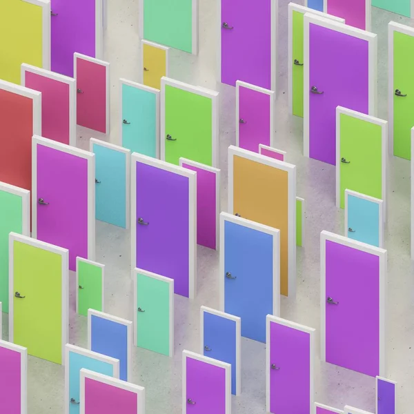 İrili ufaklı izometrik renkli kapı