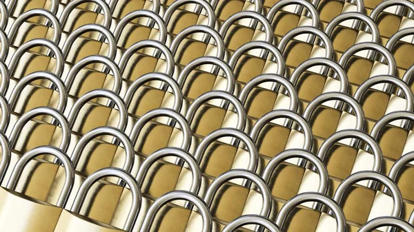 Eğik ve katmanlı ızgara mükemmel asma kilitler sıktı