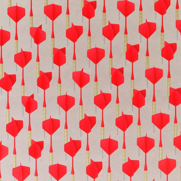 Basit bir beton yüzey üzerinde sıkı bir kılavuzda Dart oynamaktan izometrik kırmızı