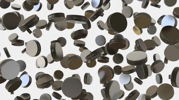 Çok sayıda kayan siyah hokey adam basit ışık arka plan üzerinde