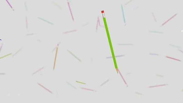 Basit ışık arka plan üzerinde çok sayıda yüzen kırmızı kalem